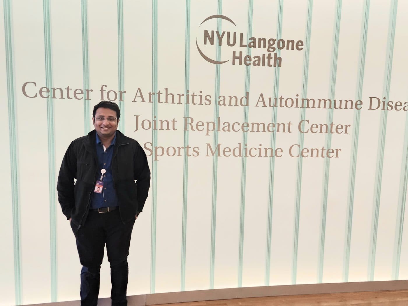 Dr. Yash Shah at the NYU Langone Health joint replacement and sports medicine centre in New York