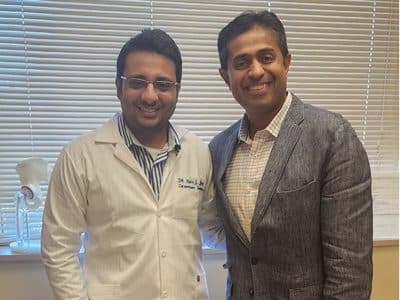 Dr. Yash Shah with a fellow surgeon